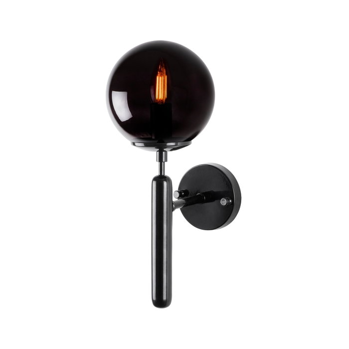 Opviq King - 11456 Lámpara de pared de metal negro con tapa de cristal Opviq King - 11456 Lámpara de pared de metal negro con tapa de cristal